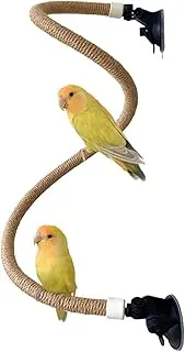 Parakeet Perch Stand - Detachable Bird Window Perch, Strong Grip Suction Cup Parrot Stick | Adjustable Sunbathing Beak Grinding Stand, Lightweight Bird Cage Perch Accessory for Indoor Outdoor