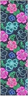 Amooorous Summer Neon Hibiscus Frangipani Flower Grip Tape roll for Skateboards Non-Skid Grip Tape for Scooters Deck Non Slip Grip Tape Cruiser 33×9 Inch