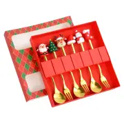 NNEOBA Christmas Spoon & Fork Set Stainless Steel Tableware (6 pcs)