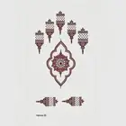 Simply Inked Arabic Art Red Henna Temporary Tattoo, Size: 4.56 x 8.4 in