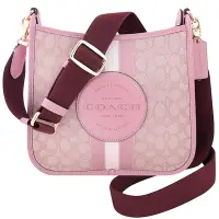 在飛比找Yahoo奇摩購物中心優惠-COACH 玫瑰粉色大C織紋斜背包