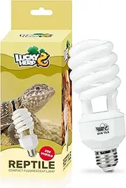 LUCKY HERP Reptile UVA UVB Lamp Bulb, 23W 10.0 UVB Light Reptile Kit, Terrarium & Vivarium UVB Fluorescent Light Bulb for Tortoise, Lizard, Bearded Dragon
