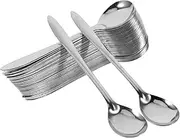 OKUMEYR 100pcs Mini Metal Tea Spoons Short Handle Coffee for Stirring and Serving