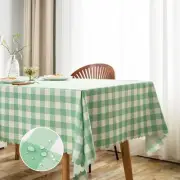 Green Gingham Tablecloth for Rectangle Tables- Checkered Table Cloth Waterpro...