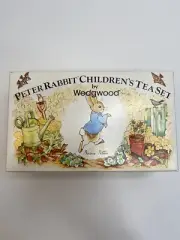 New, Vintage 4 Piece Peter Rabbit Children's Tea Set by Wedgwood with Box