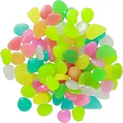 BUGUUYO Garden Yard Pebble Stones 100pcs Night-Glow Cobblestone Stones for Aquarium Decor