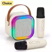 K12 Karaoke Machine Mini Portable BlueTooth Speaker with 2 Wireless Microphones