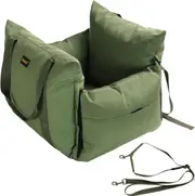 3-in-1 Dog Car Booster Seat with 2-in-1 Leash, Removable Car Seat with Washable Mashine Side Bag Strap, Green Car Set