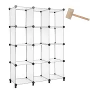Cube Storage Organizer Modular Storage 12 Cube Bookshelf DIY Translucent