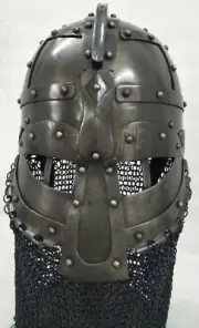 Medieval Steel Viking Vendel Helmet With Chainmail, SCA/ LARP Helmet Best Gift
