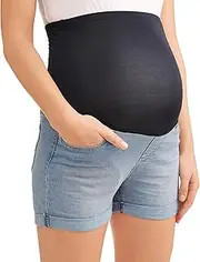 [Rumor Has It] Maternity Over The Belly Roll Cuff Denim Jeans Shorts