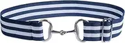 HKM Hunter Elastic Stripe Belt Dark Blue/White One Size