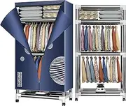 Zekroh Clothes Dryer, 2300W Drying Machine For Laundry, Three-Layer Portable Dryer Thickened Steel Pipe, Maximum Load-Bearing Capacity 100kg, Indoor Airer Wet Laundry Drying Rack (Blue 1) (5)