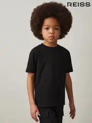 Reiss Black Honor 9-13 yrs Cotton Crew-Neck T-Shirt (AP0313) | $20