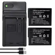 2x DMW-BLC12 Battery For Panasonic DMC-G5 G7 G81 G85 FZ300 GH2 DC-G95 +Charger