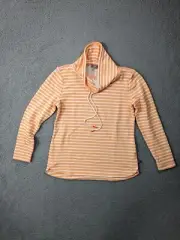 T by Talbots Pullover Womens Small Petite PS Funnel Neck Delightful Stripe