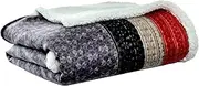 [Eddie Bauer] Throw Blanket, Super Soft Reversible Sherpa Bedding, Ideal Christmas & White Elephant Gifts, Cozy Plaid Throw Blankets for Couch (Fair Isle Dark Steel, 50" x 70")