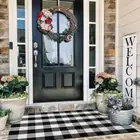24"x36" Reversible Rug Washable Buffalo Plaid Area Checkered Indoor Outdoor