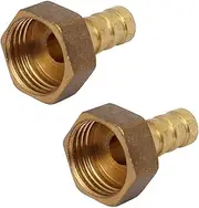 uxcell 1/2BSP Female Thread 10mm Dia Hose Brass Barb Pipe Connectors Joint Fittings 2pcs
