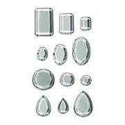 12 Facet Clear Gem Paper crafts jewelry dangles jump rings Scrapbook Steampunk