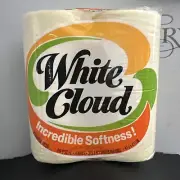 Vintage white cloud light Yellow color Bath Tissue Toilet Paper New 80s