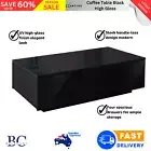 Artiss Modern Coffee Table 4 Storage Drawers High Gloss Black Living Room Tables