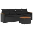5-Piece Garden Sofa Set Wicker Rattan Outdoor Patio Deck Lounge Chairs Furniture