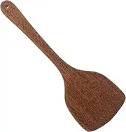 MOLUCKFU Wooden Wok Spatula Turner Long Handle Scraper for Stir Fry Outdoor Camping Cooking Utensil Lightweight and Versatile Kitchen Tool Wood Construction