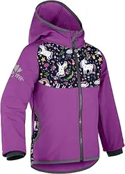 [unuo] Softshell jacket with fleece inner lining, water-repellent and windproof, outdoor full zip functional jacket, breathable leisure jacket for children