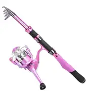 PLUSINNO Ladies Telescopic Fishing Rod and Reel Combos,Spinning Fishing Pole Pin