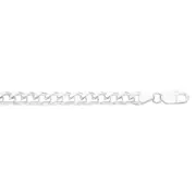 Silver 21cm Solid Bevelled Oval Curb Bracelet