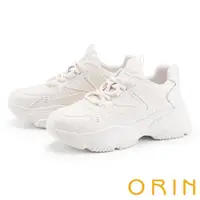 在飛比找momo購物網優惠-【ORIN】復古潮流綁帶厚底老爹鞋(白色)