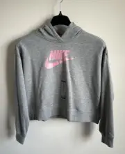 Nike Girls Plus Size Relaxed Gray & Pink Hoodie Sweatshirt XL+