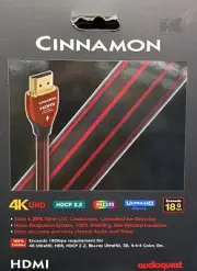 NEW AudioQuest Cinnamon Ultra High Speed 18Gbps HDMI 2.0 cable w/Ethernet (3M)