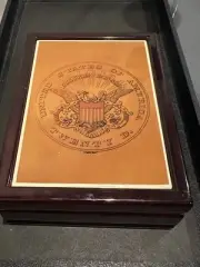 JAMES B LONGACRE 1865 RE-MAKE GOLD DOUBLE EAGLE PORCELAIN CASE with NO COIN