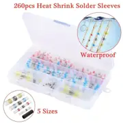 260pcs Solder Seal Sleeve Heat Shrink Butt Wire Connectors Terminals Waterproof