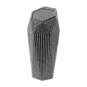 Car Trash Can Durable Front Seats ABS Rhinestone Trash Bin White 9x8x20cm