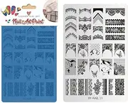 LIFOOST Nail Stamping Plate Lace Flowers Butterfly Pattern Template Plates for Stamping Cute Image and Art Design on Fingernails Floral Garden Petals DIY Reusable Tools for Manicure Printing