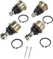MUNEFE Ball Joint Kit, Upper and Lower Ball Joints, High Strength Rubber and Steel Alloy Upper Lower Tie Rod End Set for ATV UTV