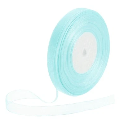 100 Yards Organza Ribbon 5/8" Light Blue Chiffon Ribbon for Flower Decoration