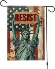 Statue of Liberty Resist Garden Flag 12X18 Inch Double Sided anti Trump Pro Wome