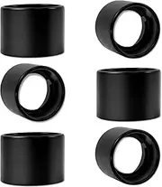 6 Pcs Black Light Socket Shade Rings, Metal Lamp Shade Collar Rings for Medium-Base Ceramic Sockets Lock E26 E27 Ceramic/Porcelain Socket with Thread Diameter 1-1/2 Inches (Black)