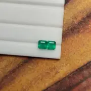 Natural Emerald Square Octagon Cut 5x5mm 1.40 Carat 2 Pieces Loose Green Emerald