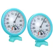 2Pcs Mini 75mm Indoor Thermometer Hygrometer Temperature Humidity Monitor Blue