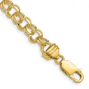 7 Inch 14K 7In 6.5mm Solid Double Link Charm Bracelet