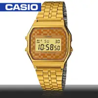 在飛比找ETMall東森購物網優惠-【CASIO 卡西歐】普普風格經典復古款 中性錶 全金格菱紋