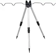 harayaa Tripod Fishing Rod Holder Bracket Folding Tools Equipment Lightweight Fishing Rod Holder 5 Rod Stand Pole Holder for Bank Ground Beach River , Unfold 60cm