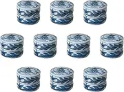 Set of 10, Bellflower Double Tier (Small) 2.7 x 2.3 inches (6.8 x 5.8 cm) | Lid Setomonohonpo