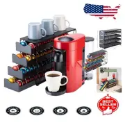 Space-Saving 80-Pod Capacity Nespresso Vertuo 4-Tier Holder with Smooth Drawers