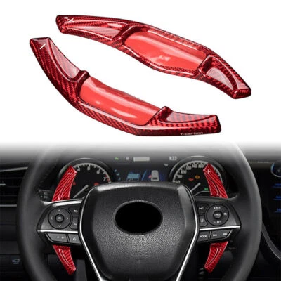2 Pcs Red Steering Wheel Shift Paddle For Toyota Camry Corolla RAV4 2018-2020 19